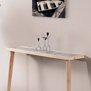Mesa auxiliar de bar / Mesa auxiliar de madera y piedra hecha a mano / Aparador único para entrada / Mesa auxiliar de centro / El mejor regalo de decoración para el hogar para un nuevo hogar