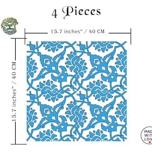 4x Tile Ceramic Bathroom Kitchen Backsplash Decorative Turkish Ceramic Shower Floor Tile DIY Wall Art Decor Tile
