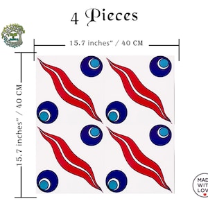 4x Kitchen Backsplash Decorative Ceramic Tile for  Wall Art Fireplace Bathroom Shower Floor Tile | Turkish Moroccan Mosaic Tile 15.7  inc