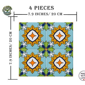 4x 8&#39;&#39; Kitchen Backsplash Decorative Ceramic Tile for Wall Art Fireplace Bathroom Shower Floor Tile | Turkish Moroccan Mosaic Tile