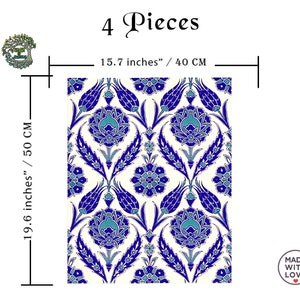 4x Kitchen Backsplash Decorative Ceramic Tile for  Wall Art Fireplace Bathroom Shower Floor Tile | Turkish Moroccan Mosaic Tile 19.7  inc