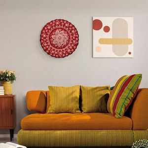 10&#39;&#39; Turkish Ceramic Wall Plate | Decorative Plate For Hanging | Handmade Turkish Wall Art Decor | Garden Home Office Wall Desk Plate