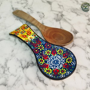 Turkish Spoon Rest | Handmade Ceramic Pottery Spoon Holder | Spoon Rest For Kitchen | Cooking Tool Utensil Holder | Gift for Chef