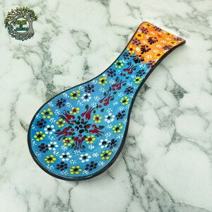 Poggiamestolo in ceramica, moderno, fatto a mano, poggiamestolo in ceramica/boho rustico/accessori da cucina per chef, regalo per la mamma