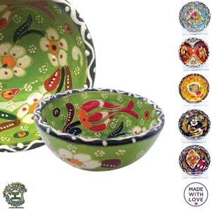 6x Small Ceramic Bowls Set Morrocan  Pottery Bowls Mini Dipping Pinch Sauce Tapas Prep Bowls Mixing Colorful Bowls Decor Gift for New Home