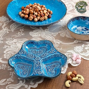 Handmade Nut Candy Serving Bowl Plate | Ceramic Small Pottery Tapas Nuts Pinch Bowls Kitchen Dinning Breakfast Bowl Gift for New Kitchen