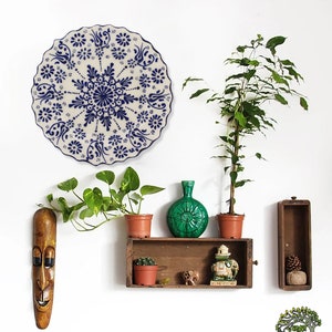 Handmade Ceramic Wall Decor Plate 7 inc Turkish Ceramic Decorative Wall Art Hanging Tray Plate Home Desk Kitchen Wall Collage XMas Gift