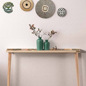 Mesa auxiliar de bar / Mesa auxiliar de madera y piedra hecha a mano / Aparador único para entrada / Mesa auxiliar de centro / El mejor regalo de decoración para el hogar para un nuevo hogar