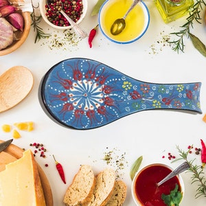 Utensil Holder Spoon Rest Handmade Turkish Ceramic Cooking Tool Kitchen Table Decor Gift for Her