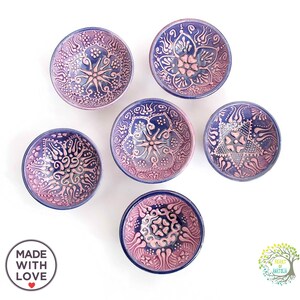 6 sztuk małych i dużych ceramicznych misek zestaw tradycyjny tłoczony ręcznie malowany sztuka wystrój domu sosy tapas mydło sałatka meze zestaw prezent do nowego domu