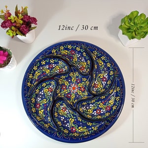 Ceramic Serving Plates Tray Set | Appetizer Snack Chip & Dip Tapas Serving Set | Handmade Turkish Ceramic Platter  Decorative Serveware Gift