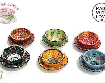 12er Set Keramikschalen Tellerset Kleine Handgemachte Bunte Tapas Vorspeisen Snack Saucen Prep Frühstück Abendessen Servieren Kleines Keramik Geschenk