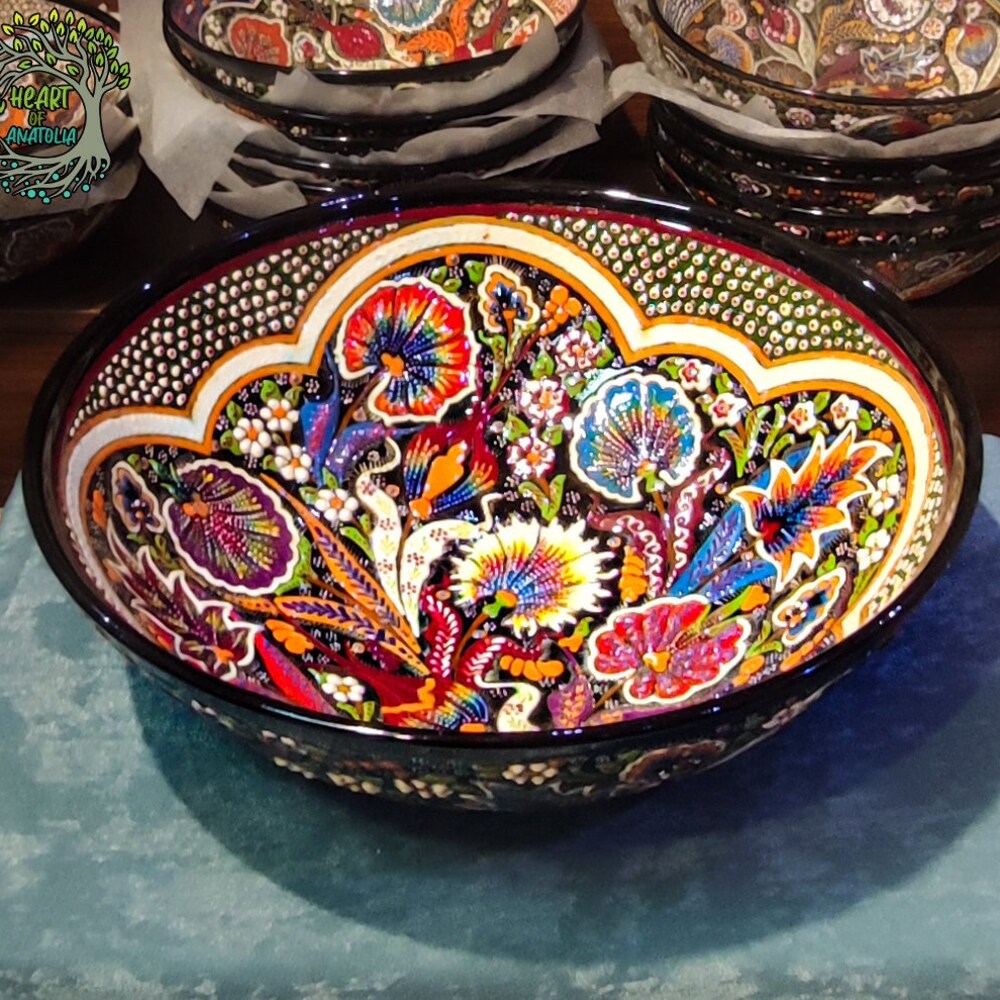 Soup Bowl Hanmade Large Ceramic Bowl 12"  | Serving Bowl For Pasta Salad Fruit Cereal Popcorn |Decorative Pottery Bowl | Christmas Gift Italian Pasta Bowl Men Women Shirthome