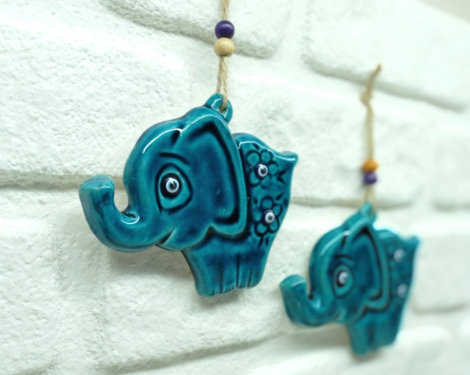 Grüner Elefant Keramik Böses Auge Ornament türkische | Etsy