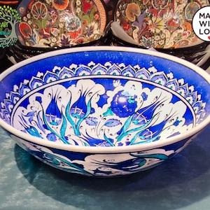 12&quot; Large Pasta Bowl | Handmade Ceramic Fruit Salad Soup Cereal Serving Bowl | Special Unique Pottery Bowl | Decorative Ceramic Gift