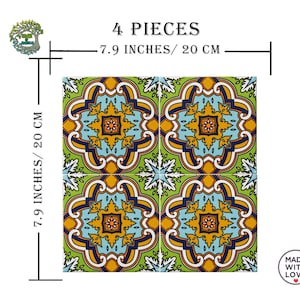 4x Ceramic Wall Tile Bathroom Backsplash | Handmade Kitchen Backsplash Ceramic Tile | Decorative Wall Art Fireplace Shower Floor Tile