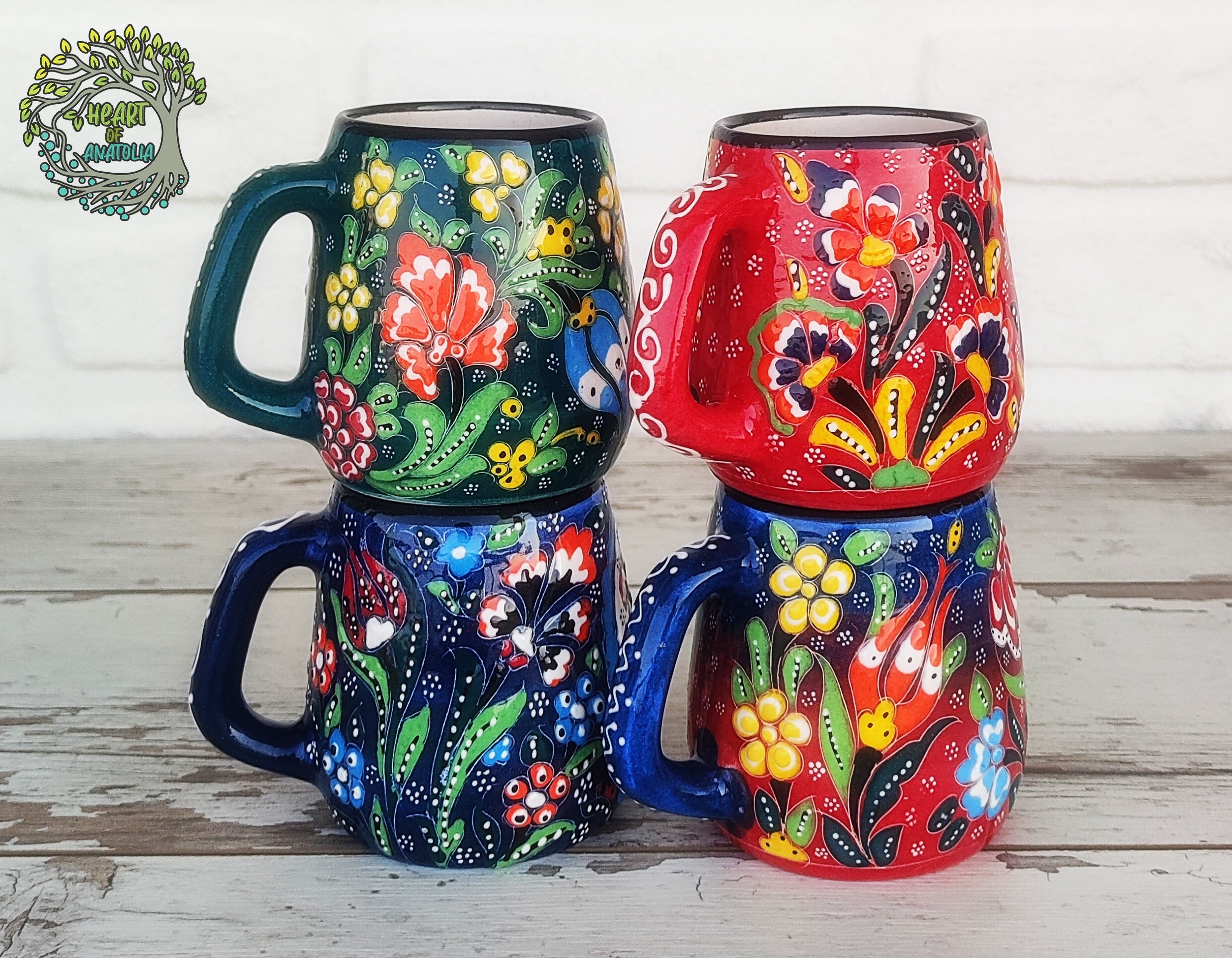 手作りトルコ陶器コーヒーマグ | 装飾エスプレッソカップ - Etsy 日本