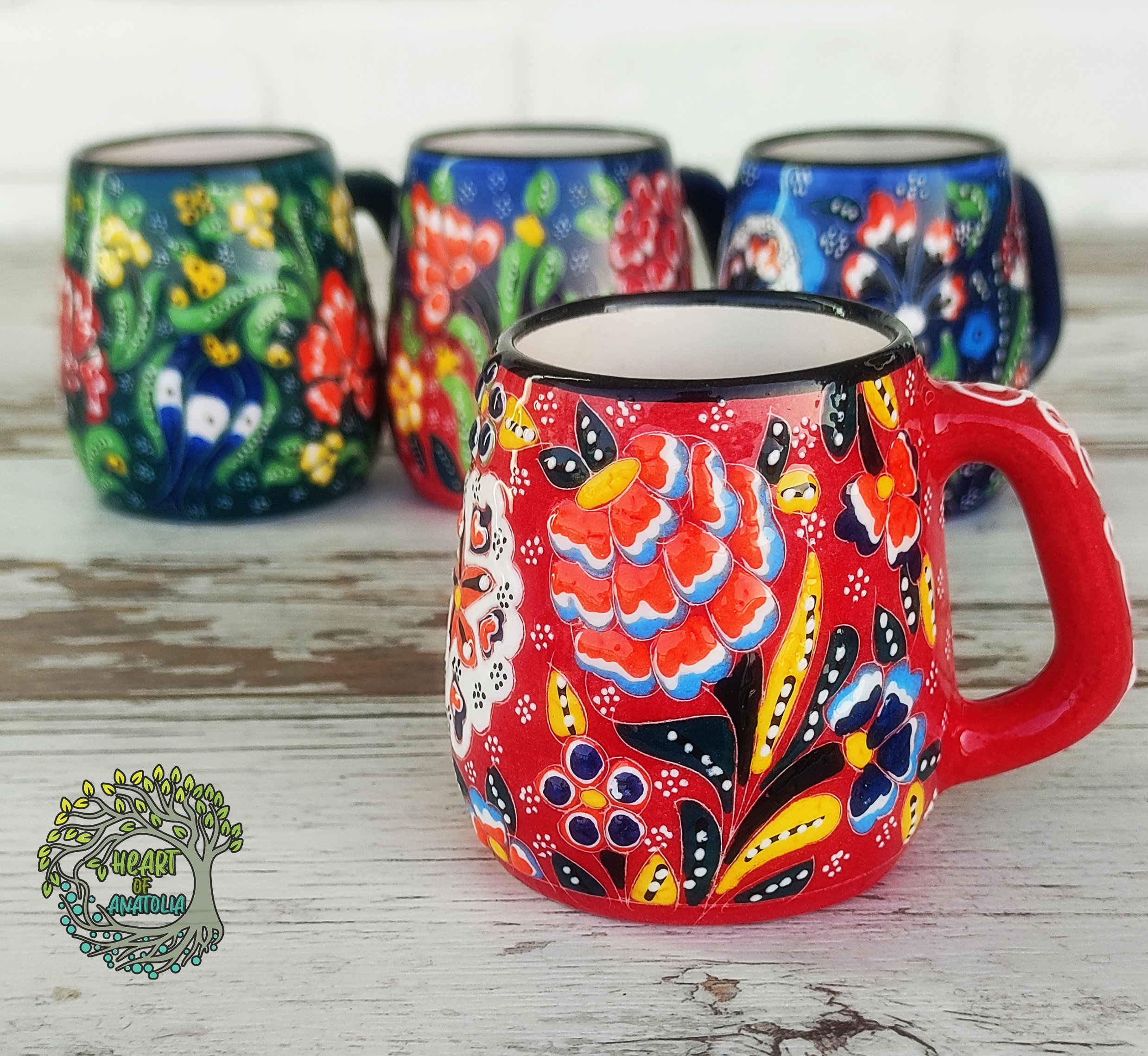 Flower Coffee Cup & Saucer Set Cute Mug & Saucer Set Ceramic Coffee Cup  with Sunflower Saucer Latte Cups 6.7Oz 