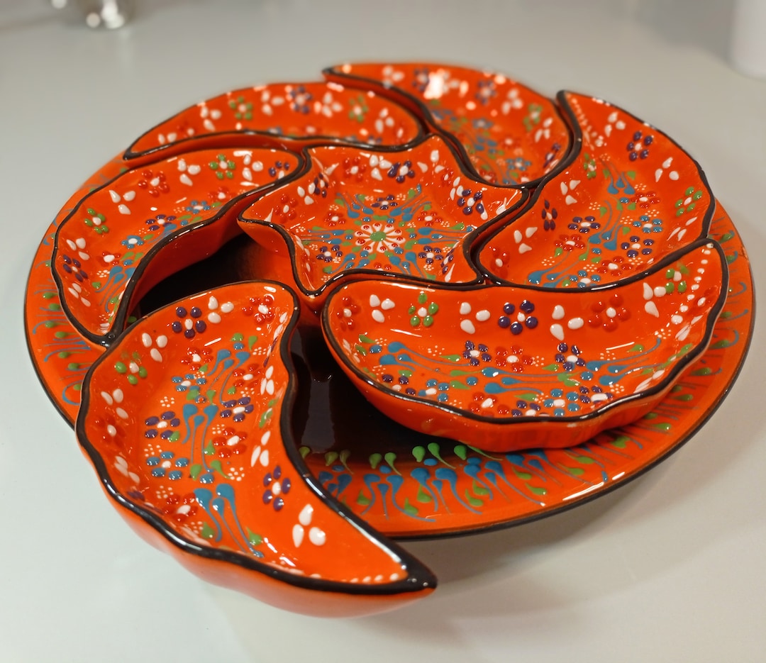 Ceramic Plates Tray Platter Breakfast Dinnerware Nuts Snacks Mezzes