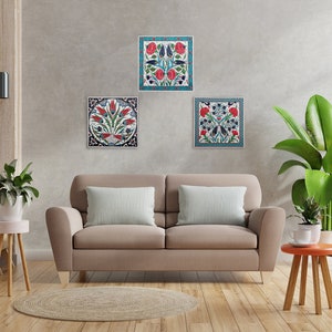 Handmade Ceramic Tile Wall Decor Kitchen Enterway Living Room Wall Art Tile | Turkish Moroccan Mosaic