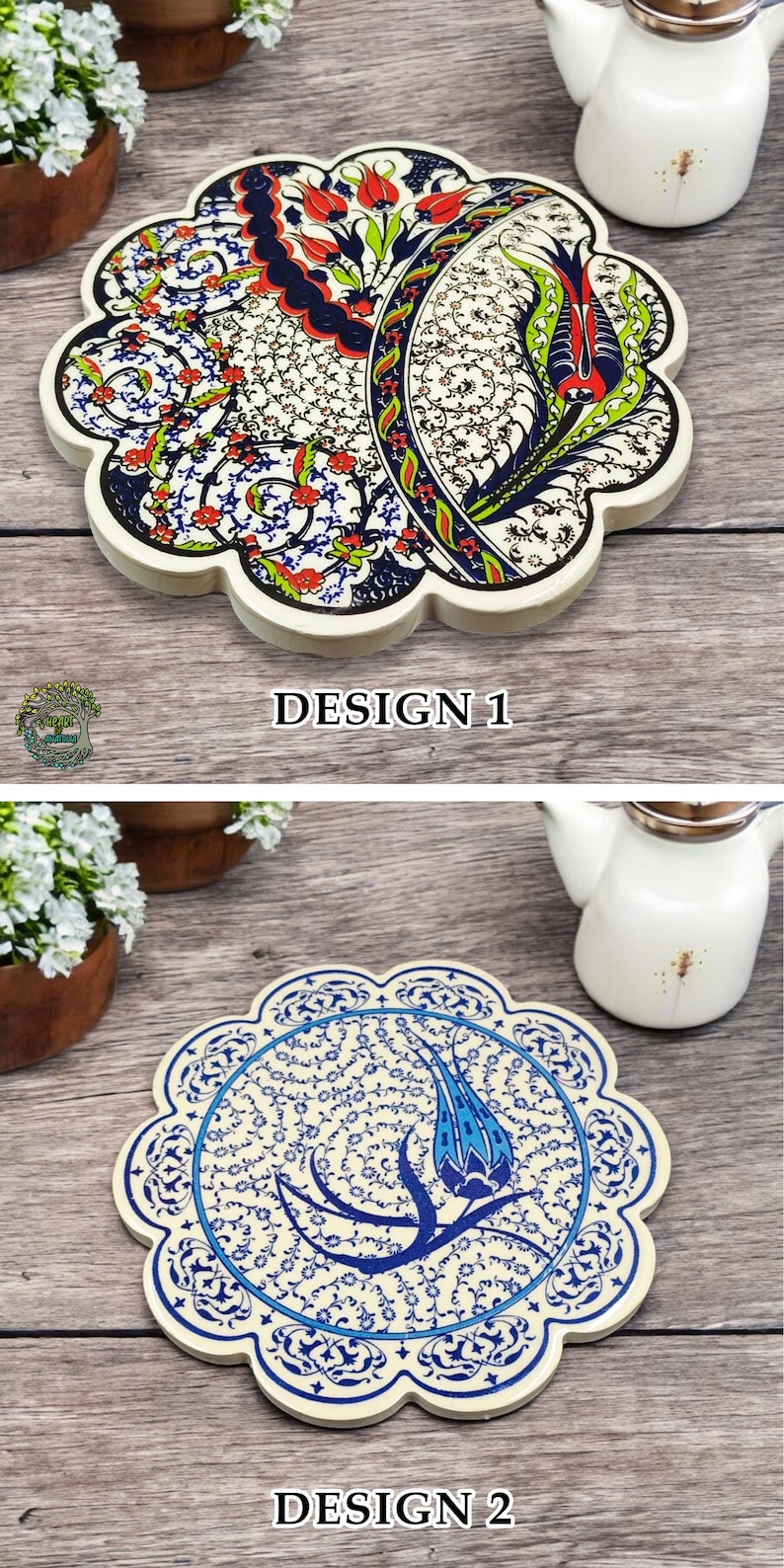 HeartOfAnatolia Ceramic Tile Trivet - Thumbnail 4