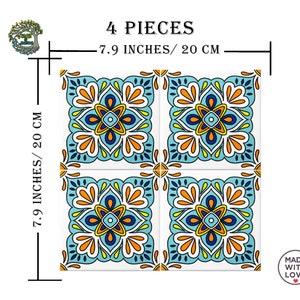 4x Kitchen Backsplash Decorative Ceramic Tile for Wall Art Fireplace Bathroom Shower Floor Tile | Turkish Moroccan Mosaic Tile