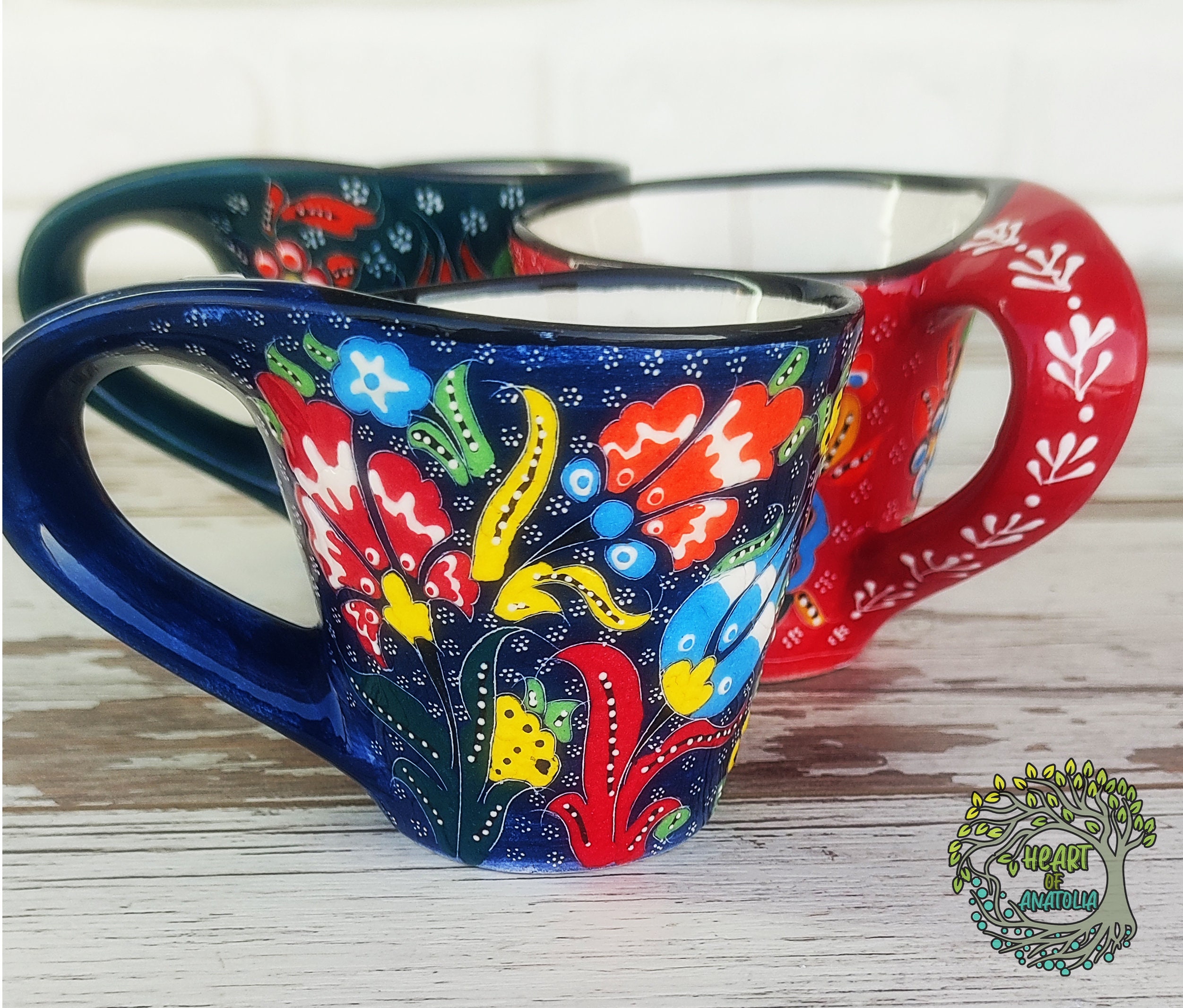 Handcrafted Pandora's Heart-Shaped Ceramic Coffee Mug - 10 oz Handmade Mug  with Gold Handle – Enjoy Ceramic Art