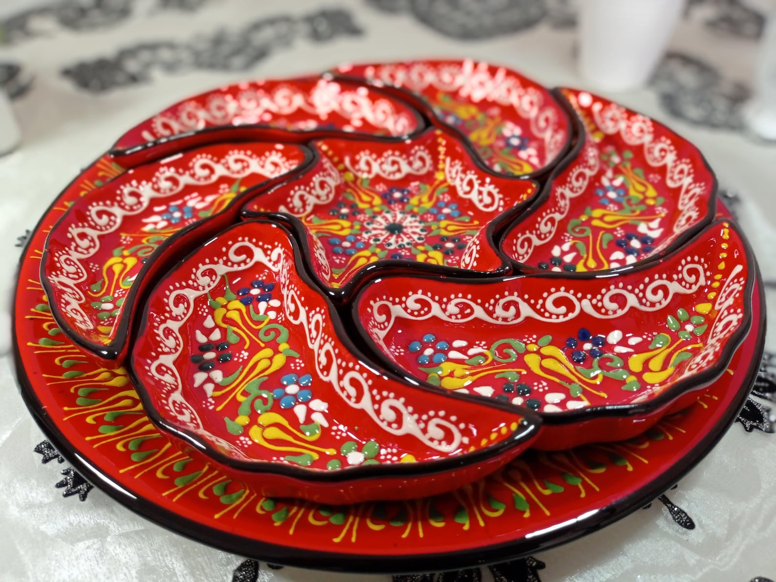 8x Ceramic Plates Tray Set Dipping Appetizer Tapas Snack Etsy