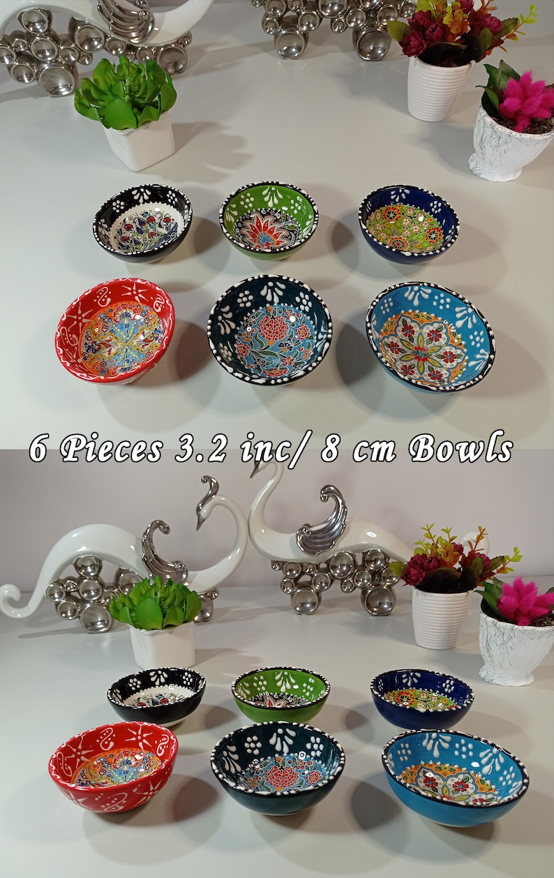 Handpainted Chip & Dip Serving Bowls and Tray Set of 8 Etsy