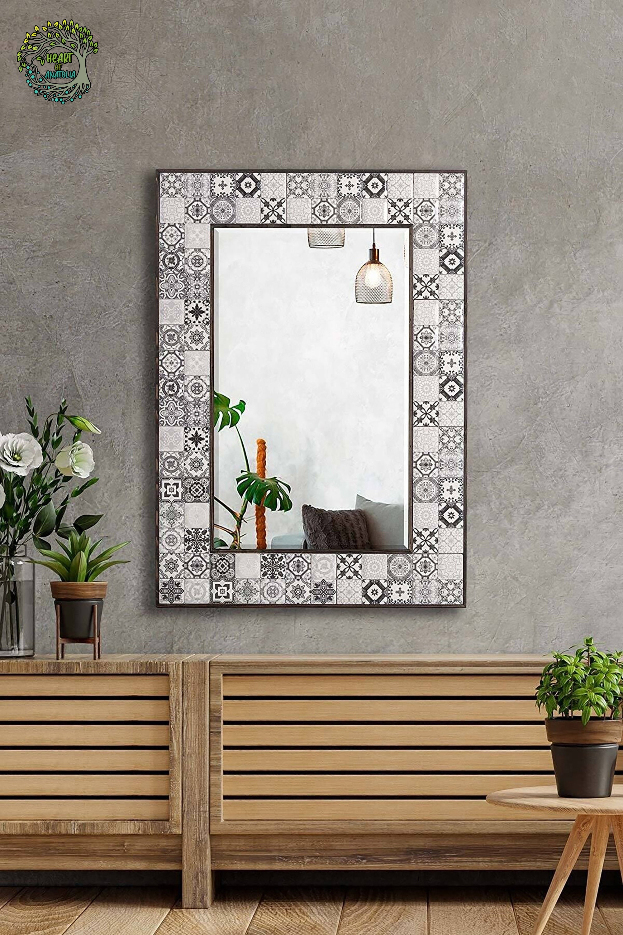 Mosaic Mirror - Large Boho Wall or Floor Mirror - Handmade Tile - Etsy, image size:2000x2999