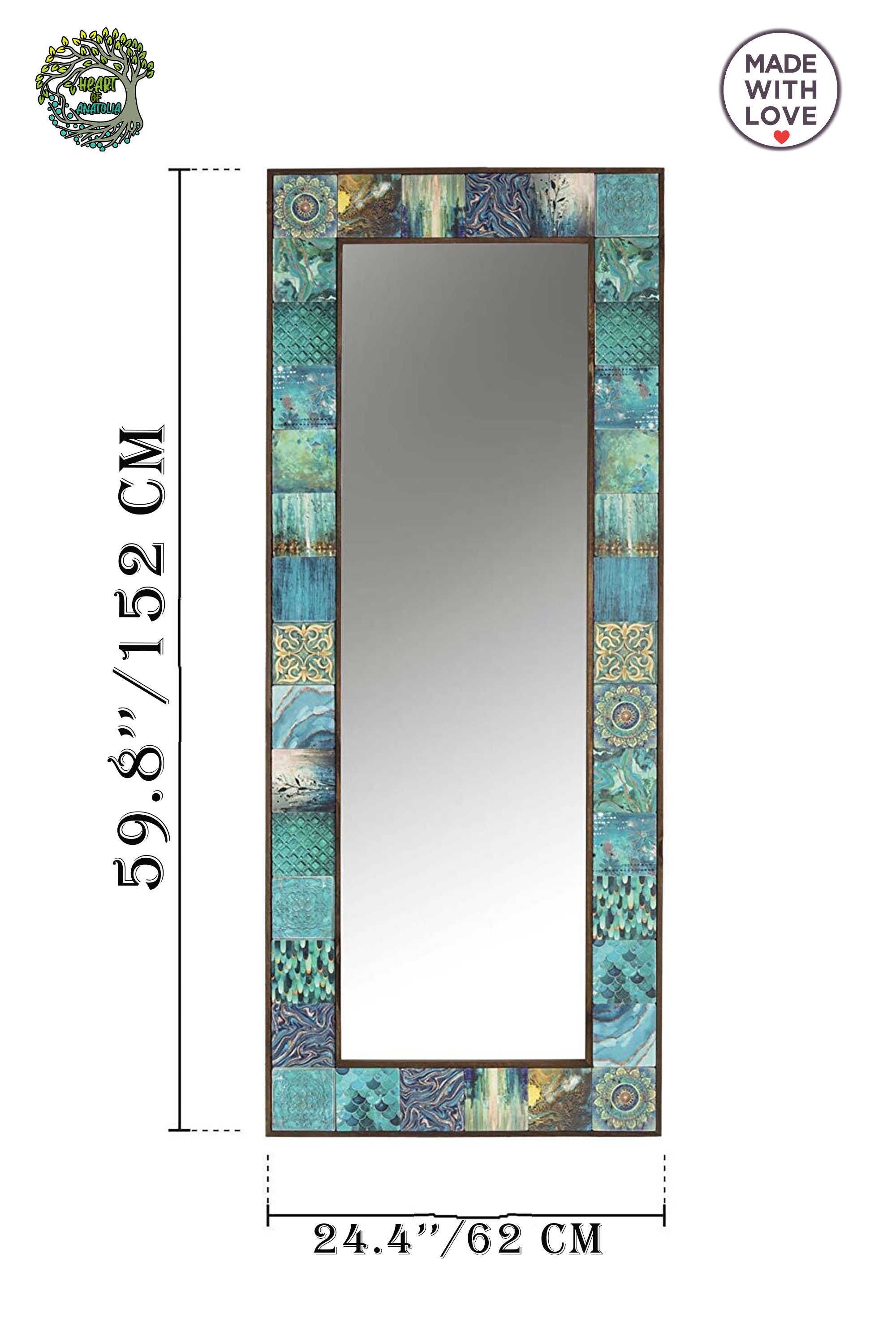 Boho Mirror Wall Decor Mirror Art Full Lenght Boho Mosaic - Etsy