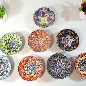 Large Unique Handpainted Ceramic Bowls Soup Tapas Fruit Dinner Turkish Handmade Pottery Decorative Gift for Her New Home  Housewarming