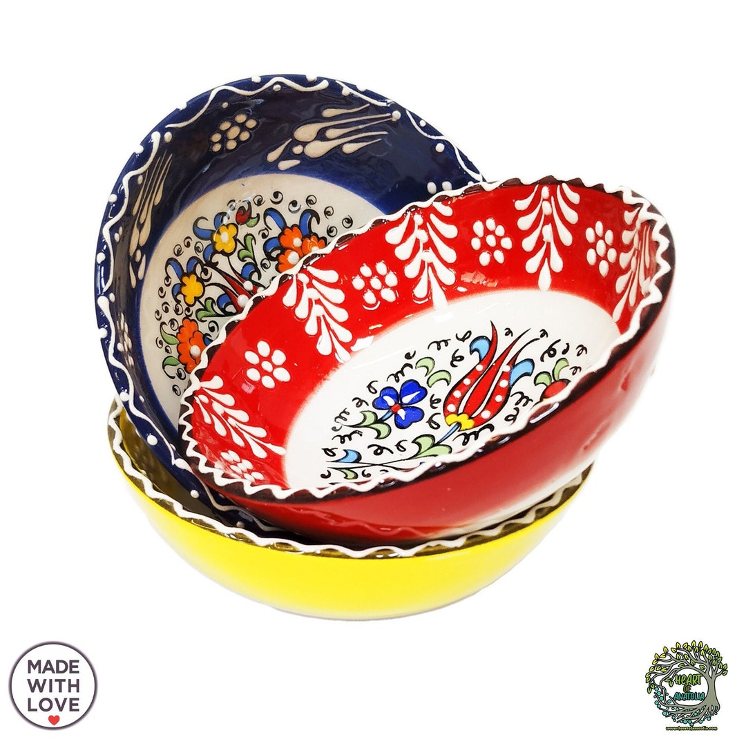 手作りトルコ陶器ボウルセット｜カラフルな入れ子式ボウル - Etsy 日本