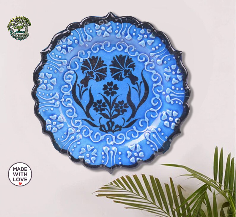5'' Ceramic Wall Hanging Plate Handmade Turkish Etsy