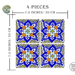 4x Kitchen Backsplash Decorative Ceramic Tile for Wall Art Fireplace Bathroom Shower Floor Tile | Turkish Moroccan Mosaic Tile