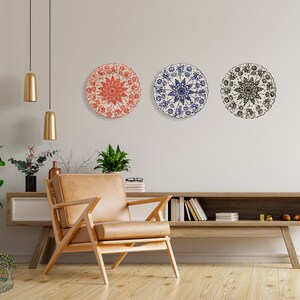 3 Pcs 7&#39;&#39; Handmade Ceramic Wall Plate | Decorative Plate For Hanging | Handmade Turkish Wall Art Decor | Garden Home Office Wall Desk Plate