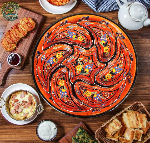 Handmade Ceramic Serving Tray Platters Bowls Set of 8 Dinnerware Breakfast Food Tray Platter Turkish Ceramic Pottery Decorative Gift Etsy