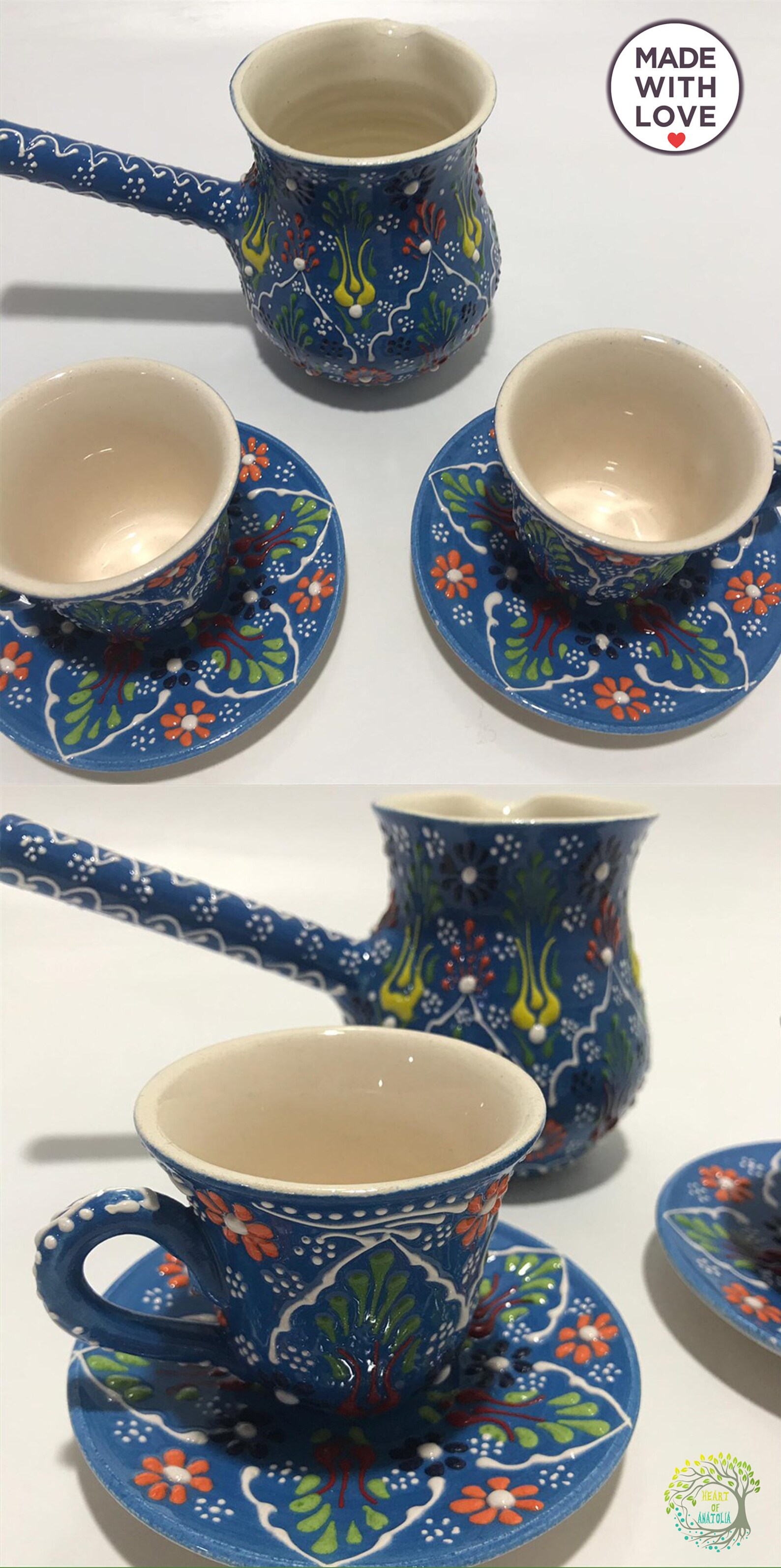 Ceramic Mug Set & Coffee Pot Turkish Coffee Espresso Cup Etsy