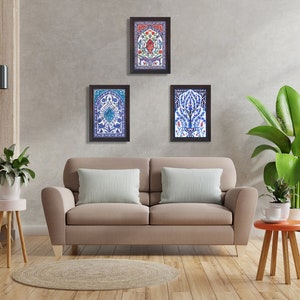 Handmade Ceramic Tile Wall Decor Kitchen Enterway Living Room Wall Art Tile | Turkish Moroccan Mosaic