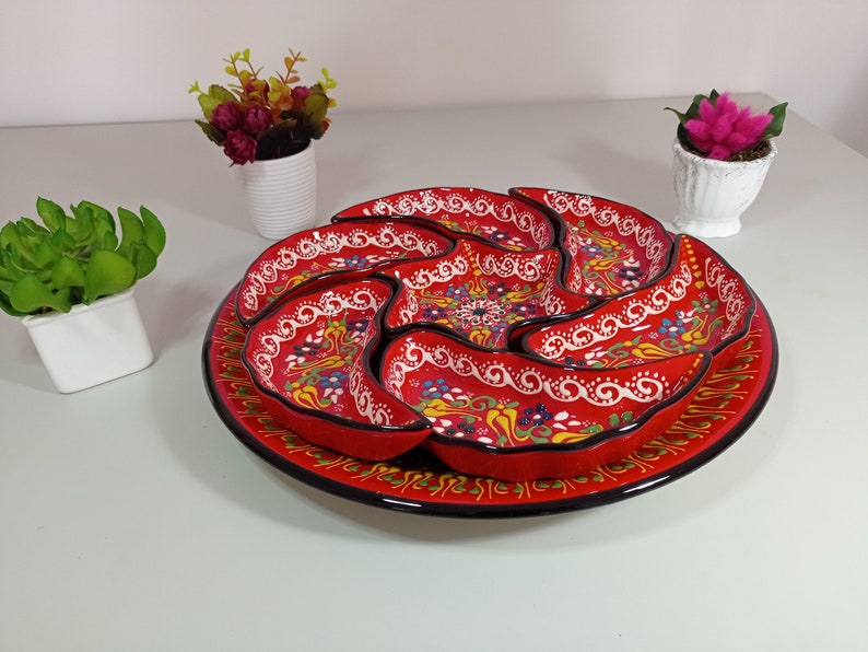 8x Ceramic Plates Tray Set Dipping Appetizer Tapas Snack Etsy