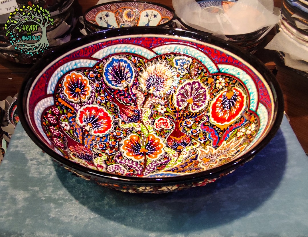 Large Ceramic Decorative Bowl | Pasta Soup Fruit Cereal Salad Serving ...