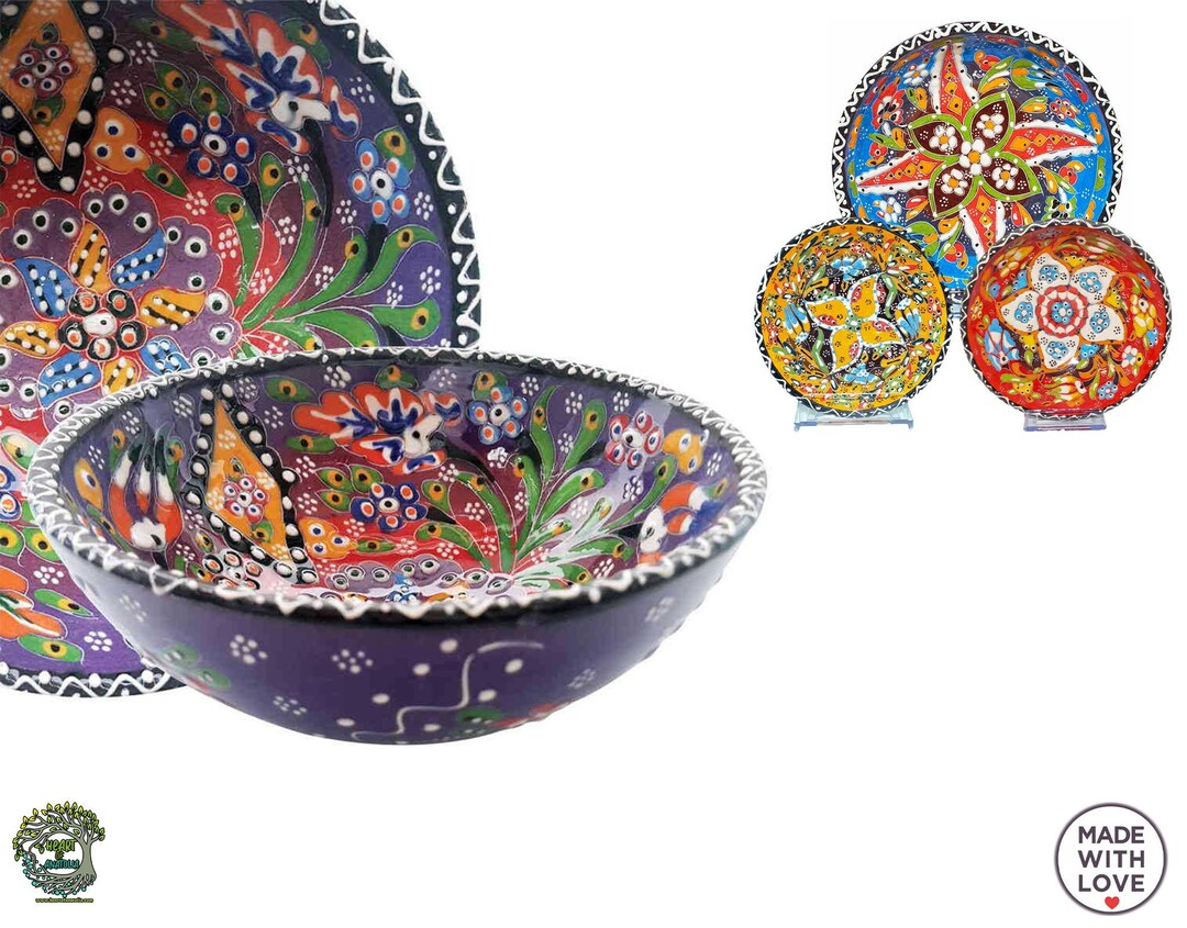 4x Large Decorative Ceramic Bowls 6 / 16 Cm Soup Rice Pasta Salad Furit