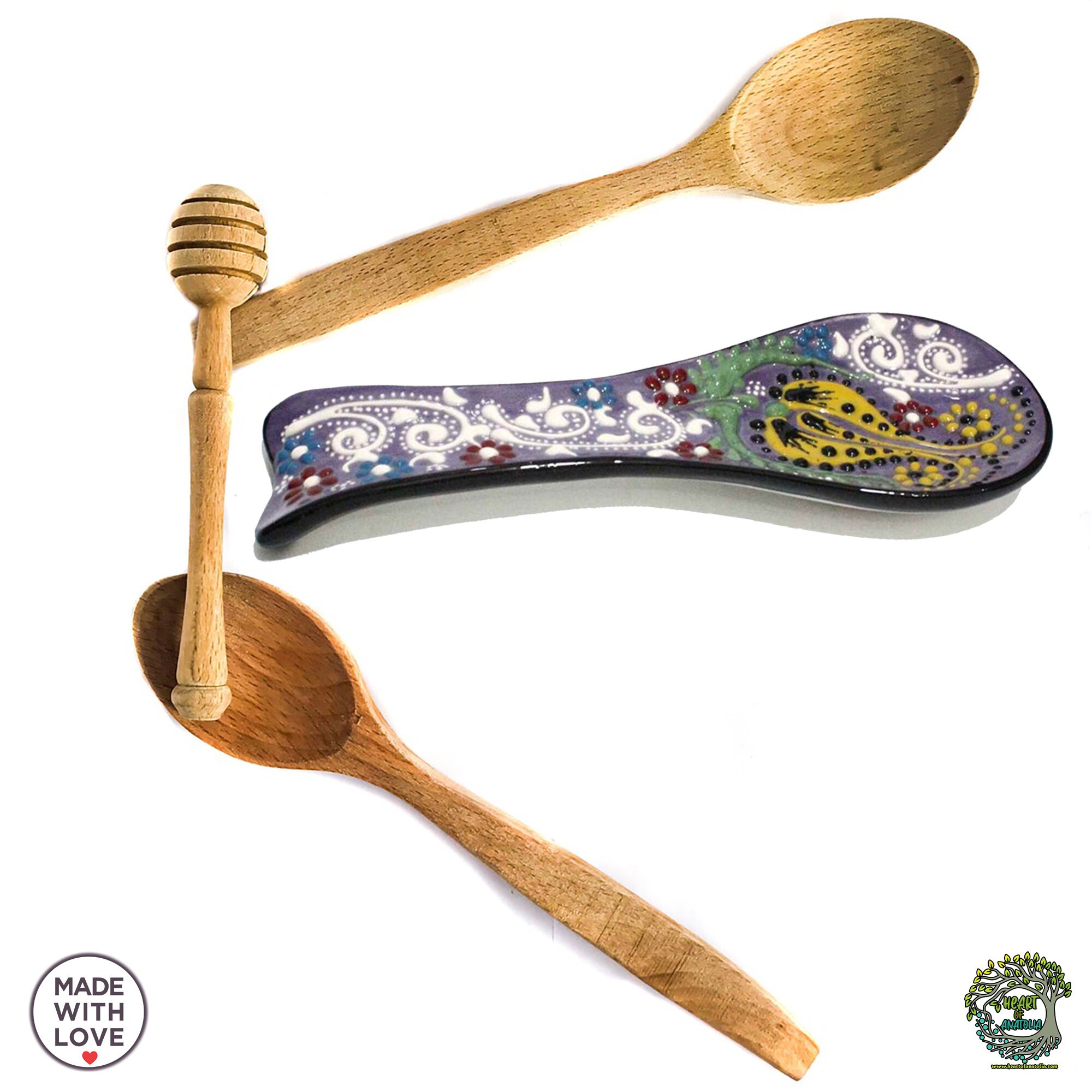 Poggiamestolo dipinto a mano Cucina Utensile da portata e supporto Vassoio  in ceramica turca Crotia Cucchiaio da cucina in ceramica Regalo per mamma  nonna -  Italia