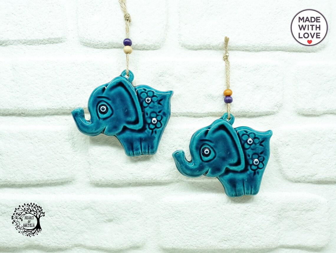 Grüner Elefant Keramik Böses Auge Ornament türkische | Etsy