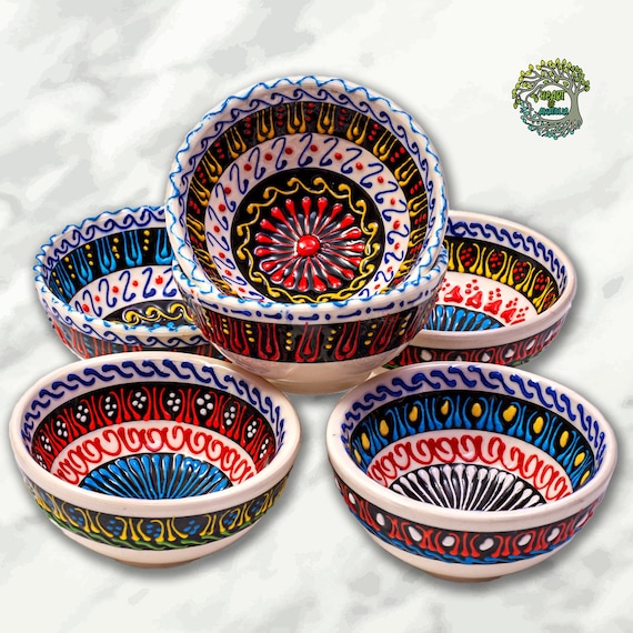 Ceramic Small Bowls Set of 6 | Handmade Serving Pottery for