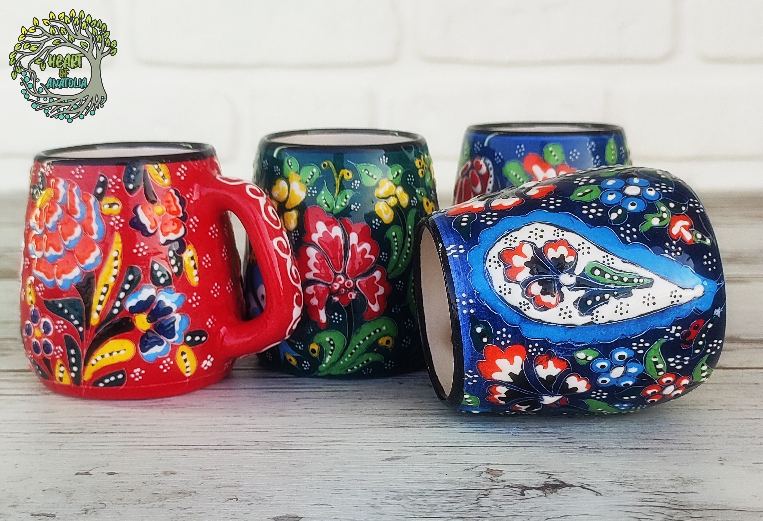 手作りトルコ陶器コーヒーマグ | 装飾エスプレッソカップ - Etsy 日本