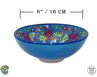 Set di ciotole decorate – 6 pezzi – Verde – Ceramica – Piatti piani e piatti da colazione – Servizi da