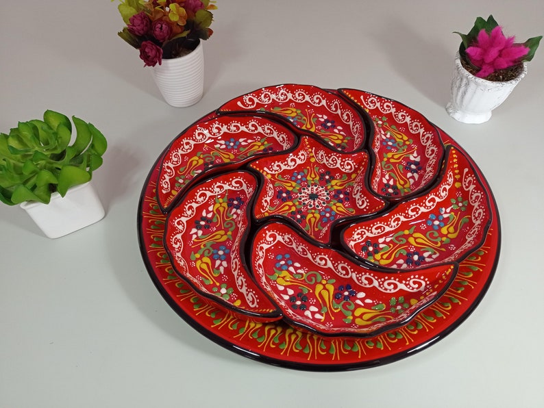 8x Ceramic Plates Tray Set Dipping Appetizer Tapas Snack Etsy