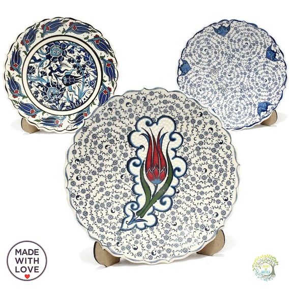 Handpainted Turkish Ceramic Plate | Decorative Wall Art, 7" Dish