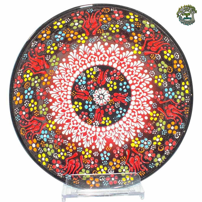 8 Large Ceramic Bowls Pasta Salad Soup Fruit Spaghetti Cookie Serving Bowls Handmade Decorative Ceramic Turkish Pottery Gift 20 cm Red